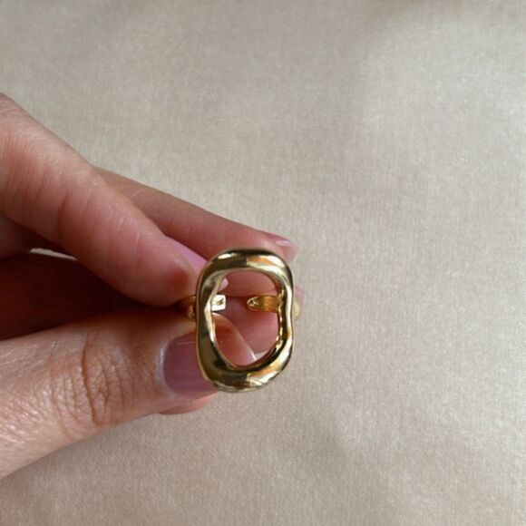 gold geo ring A523 - Picture 4 of 5